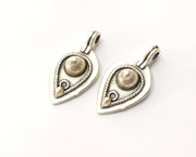 5 Silver Charms Antique Silver Plated Charms (27x14mm)  G18294