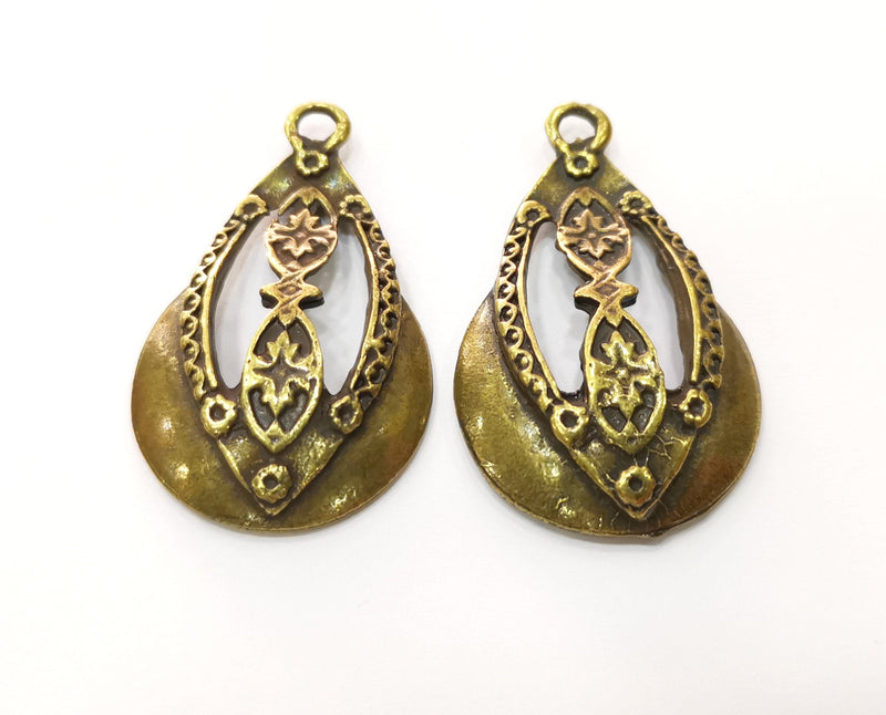 2 Antique Bronze Charm Antique Bronze Plated Charm (44x26mm) G18762