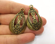 2 Antique Bronze Charm Antique Bronze Plated Charm (44x26mm) G18762