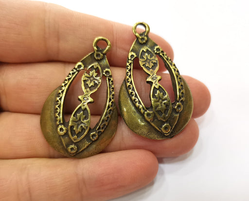 2 Antique Bronze Charm Antique Bronze Plated Charm (44x26mm) G18762