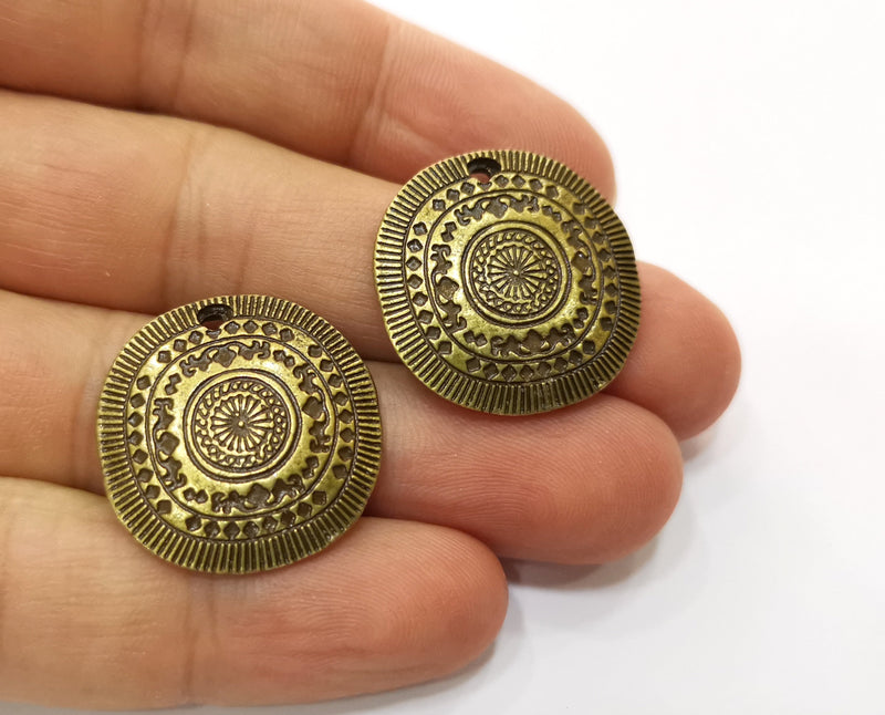 2 Antique Bronze Charms Antique Bronze Plated Charms (26mm)  G18764