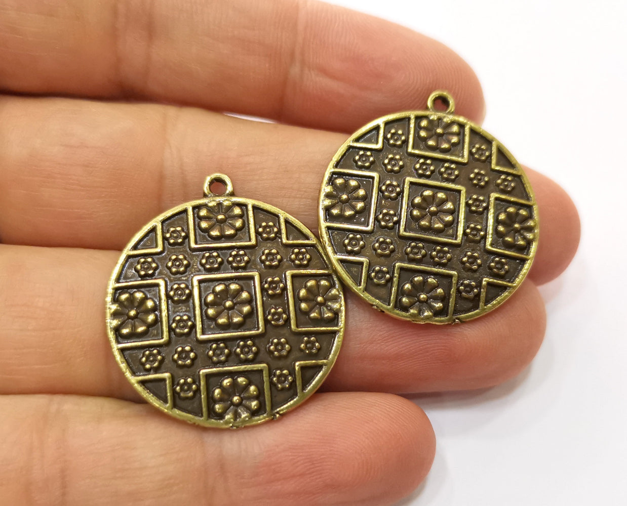 2 Antique Bronze Charms Antique Bronze Plated Charms (32x29mm) G18765