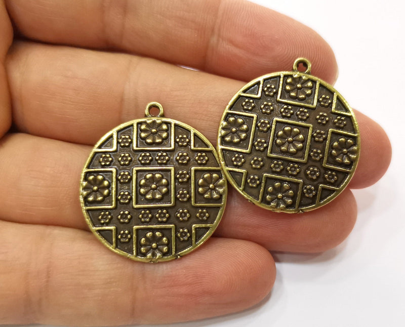 2 Antique Bronze Charms Antique Bronze Plated Charms (32x29mm) G18765
