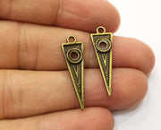 10 Antique Bronze Charms Antique Bronze Plated Charms (28x9mm)  G18767