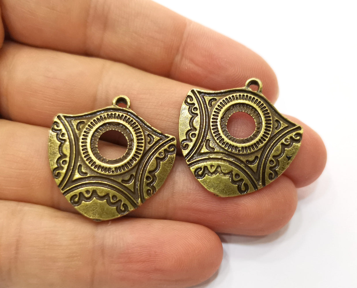 2 Antique Bronze Charms Antique Bronze Plated Charms (29x29mm)  G18768