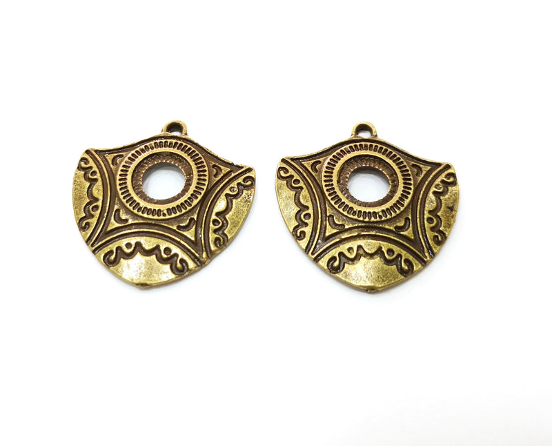 2 Antique Bronze Charms Antique Bronze Plated Charms (29x29mm)  G18768