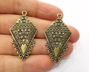 2 Antique Bronze Charms Connector Antique Bronze Plated Charms (46x25mm)  G18769