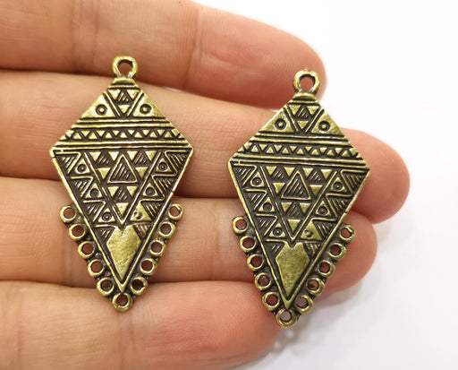2 Antique Bronze Charms Connector Antique Bronze Plated Charms (46x25mm)  G18769