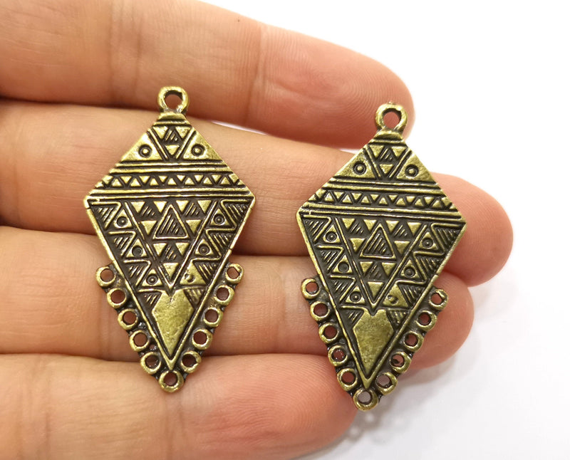 2 Antique Bronze Charms Connector Antique Bronze Plated Charms (46x25mm)  G18769