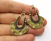2 Antique Bronze Charms Antique Bronze Plated Charms (40x29mm)  G18770