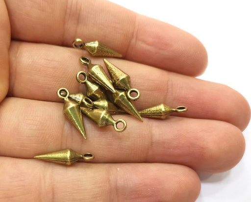 10 Antique Bronze Pendulum Charms Antique Bronze Plated Charms (17x5mm)  G18771