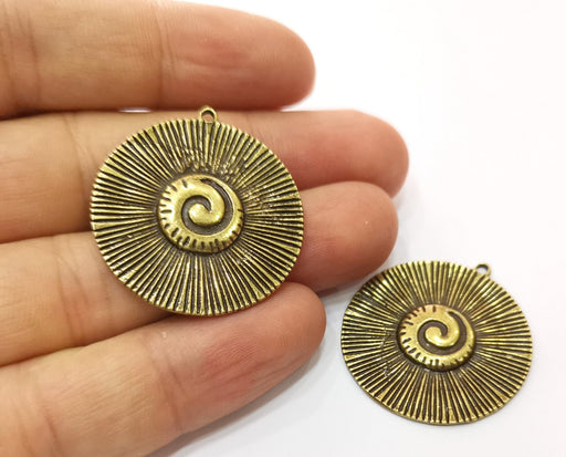 2 Antique Bronze Charms Antique Bronze Plated Charms (30mm)  G18772