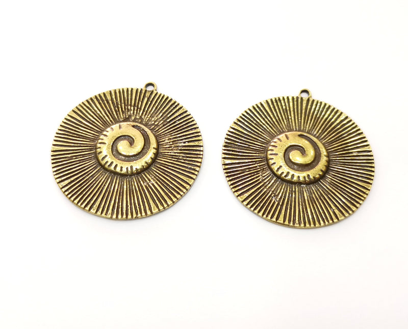 2 Antique Bronze Charms Antique Bronze Plated Charms (30mm)  G18772