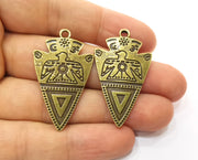 2 Antique Bronze Charms Antique Bronze Plated Charms (42x25mm)  G18773
