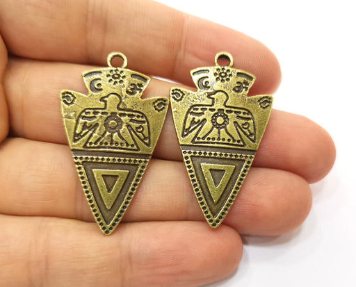 2 Antique Bronze Charms Antique Bronze Plated Charms (42x25mm)  G18773