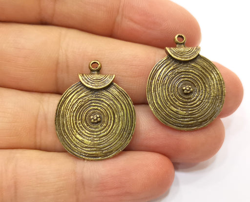 2 Antique Bronze Charms Antique Bronze Plated Charms (28x23mm)  G18774