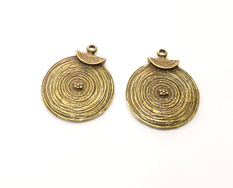 2 Antique Bronze Charms Antique Bronze Plated Charms (28x23mm)  G18774