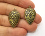 4 Antique Bronze Charms Antique Bronze Plated Charms (30x18mm)  G18775