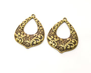 2 Antique Bronze Charms Antique Bronze Plated Charms (37x26mm)  G18776
