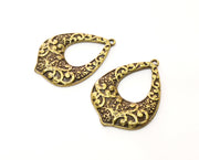 2 Antique Bronze Charms Antique Bronze Plated Charms (37x26mm)  G18776