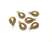 10 Teardrop Charms Antique Bronze Plated Charms (16x10mm)  G18778