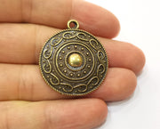 2 Antique Bronze Charms Antique Bronze Plated Charms (37x32mm)  G18780