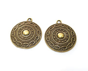 2 Antique Bronze Charms Antique Bronze Plated Charms (37x32mm)  G18780
