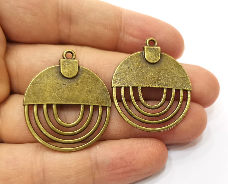2 Antique Bronze Charms Antique Bronze Plated Charms (36x29mm)  G18781
