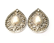 Silver Drop Charms Antique Silver Plated Charms (44x35mm) G18298