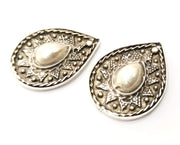 Silver Drop Charms Antique Silver Plated Charms (44x35mm) G18298