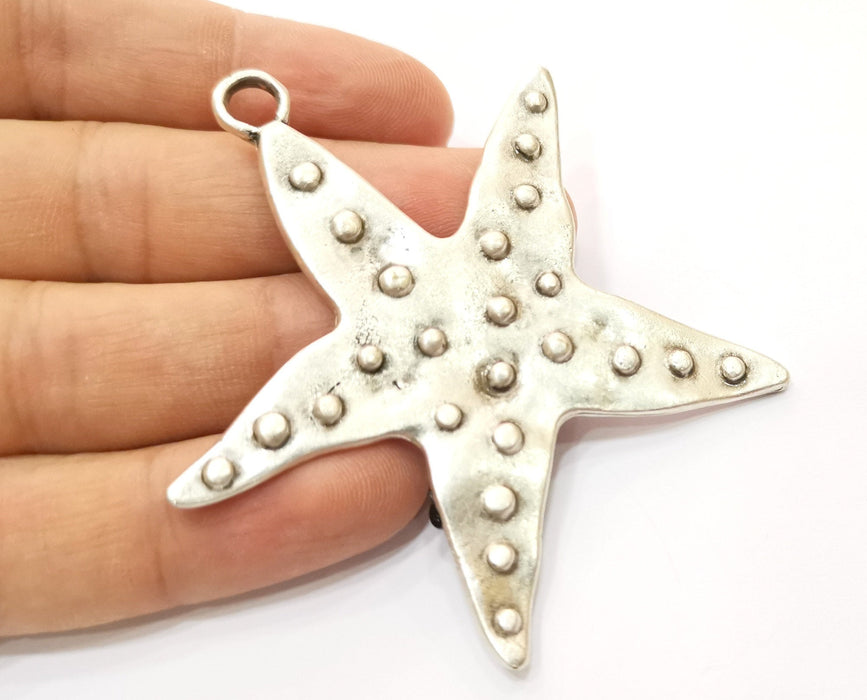 Silver Starfish Charms Antique Silver Plated Charms (72x68mm) G18299