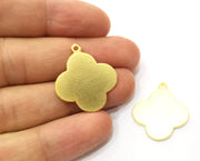 2 Gold Clover Charms Gold Plated Charms  (28x25mm)  G18301