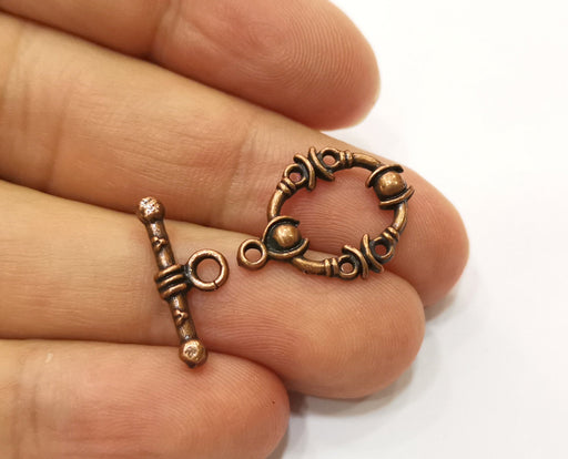 Toggle Clasps 10 sets Antique Copper Plated Toggle Clasp Findings 21x16mm+19x7mm  G18783
