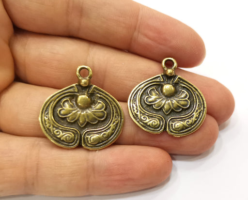 2 Antique Bronze Charm Antique Bronze Plated Charm (28x27mm) G18784