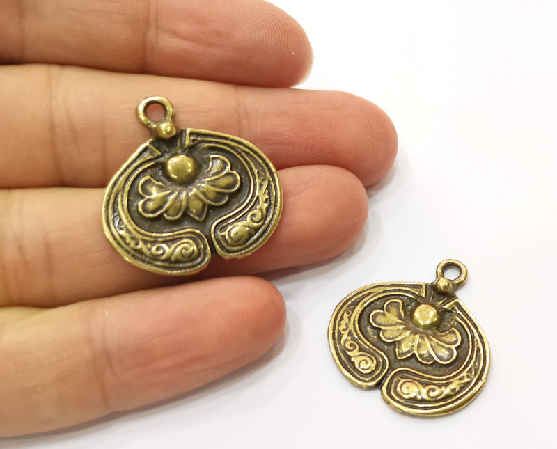 2 Antique Bronze Charm Antique Bronze Plated Charm (28x27mm) G18784
