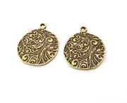 2 Antique Bronze Charms Antique Bronze Plated Charms (30x26mm)  G18787