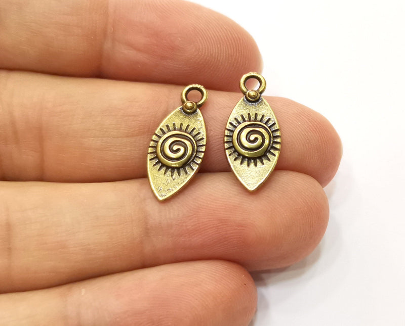 10 Spiral Antique Bronze Charms Antique Bronze Plated Charms (20x9mm)  G18788