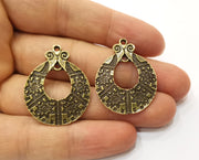 2 Antique Bronze Charms Antique Bronze Plated Charms (34x26mm)  G18790