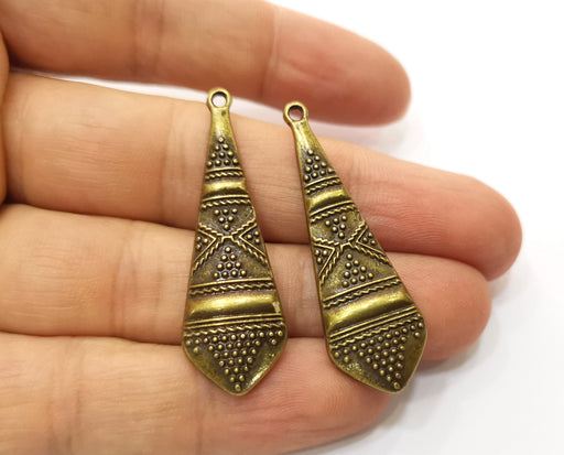 4 Antique Bronze Charms Antique Bronze Plated Charms (45x14mm)  G18793