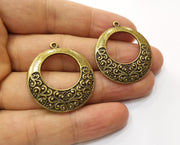 2 Antique Bronze Charms Antique Bronze Plated Charms (34x31mm) G18795