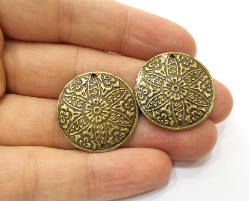 2 Antique Bronze Charms Antique Bronze Plated Charms (28mm)  G18802