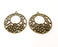 2 Flower Charms Antique Bronze Plated Charms (38x34mm)  G18803