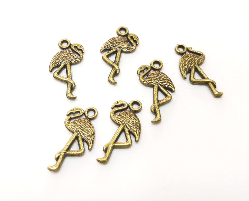 10 Flamingo Charms Antique Bronze Plated Charms (23x12mm)  G18331