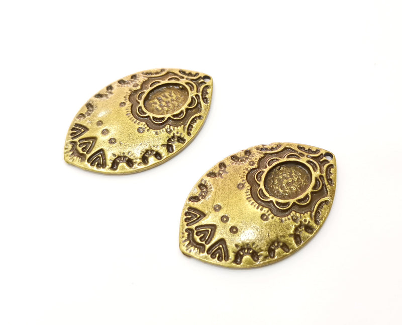 2 Antique Bronze Charms Antique Bronze Plated Charms (38x25mm)  G18806