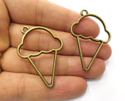 2 Ice Cream Charms Antique Bronze Plated Charms (45x32mm)  G18335