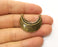 2 Crescent Antique Bronze Connector Charms Antique Bronze  Plated Charms (30x25mm)  G18811