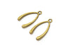 10 Antique Bronze Wishbone Charms Antique Bronze Plated Charms (24x14mm)  G18812