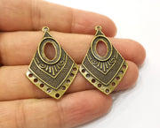 2 Antique Bronze Charms Connector Antique Bronze Plated Charms  (41x26mm)  G18813