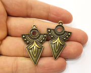 2 Antique Bronze Charms Antique Bronze Plated Charms (37x24mm)  G18815