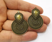 2 Antique Bronze Charms Antique Bronze Plated Charms (41x28mm)  G18816